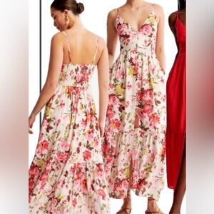 Abercrombie & Fitch Pink Floral Maxi Dress